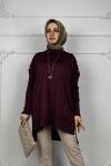 Melis Merserize Tunik  Bordo